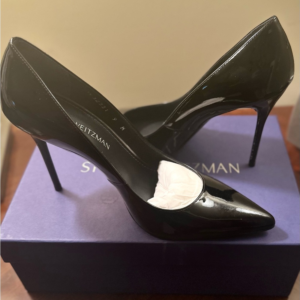 New Stuart Weitzman Black Nouveau Pumps | Size 9B | Designer Stilettos